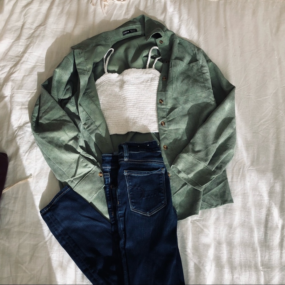 Green corduroy Jacket - Picture 1 of 4